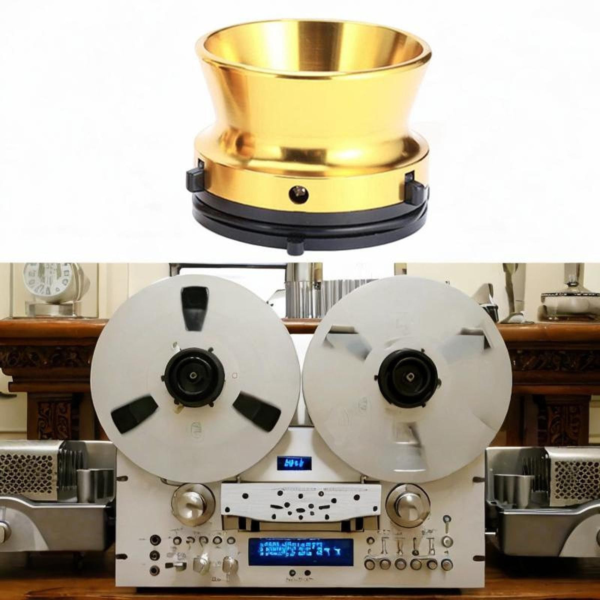 (Silver)1 Pair NAB Hub Adapter Professional 10 Inch Opener Reel To Reel Tape