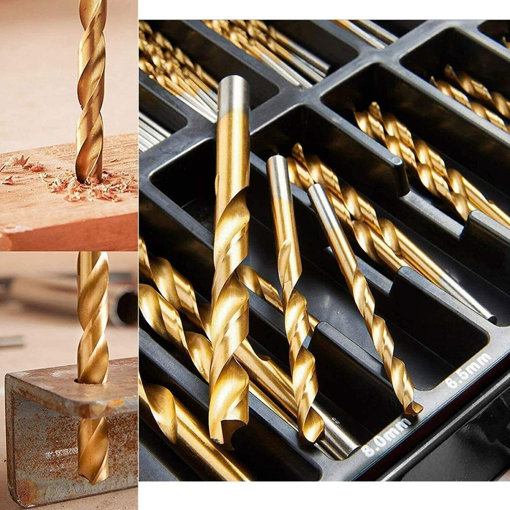 HSS Drill Bit Set cw Metal Case 1mm-10mm Bits Metal Wood Plastic 99PC Kit