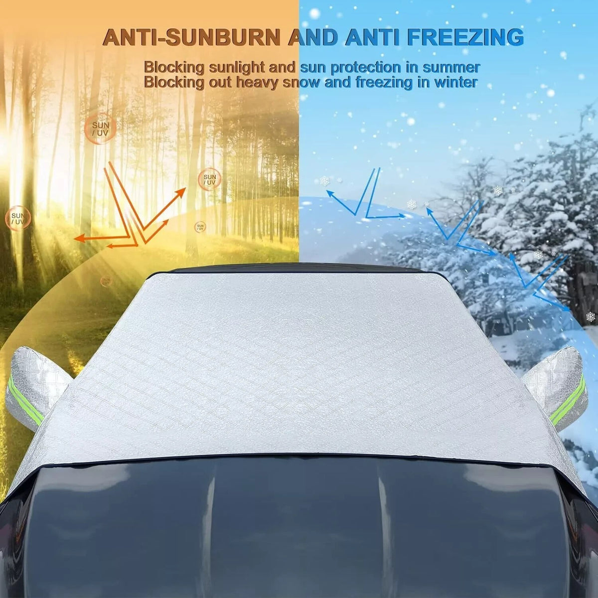 Windscreen Cover Window Screen Frost Ice Snow Sun Dust Protector for Car Van SUV