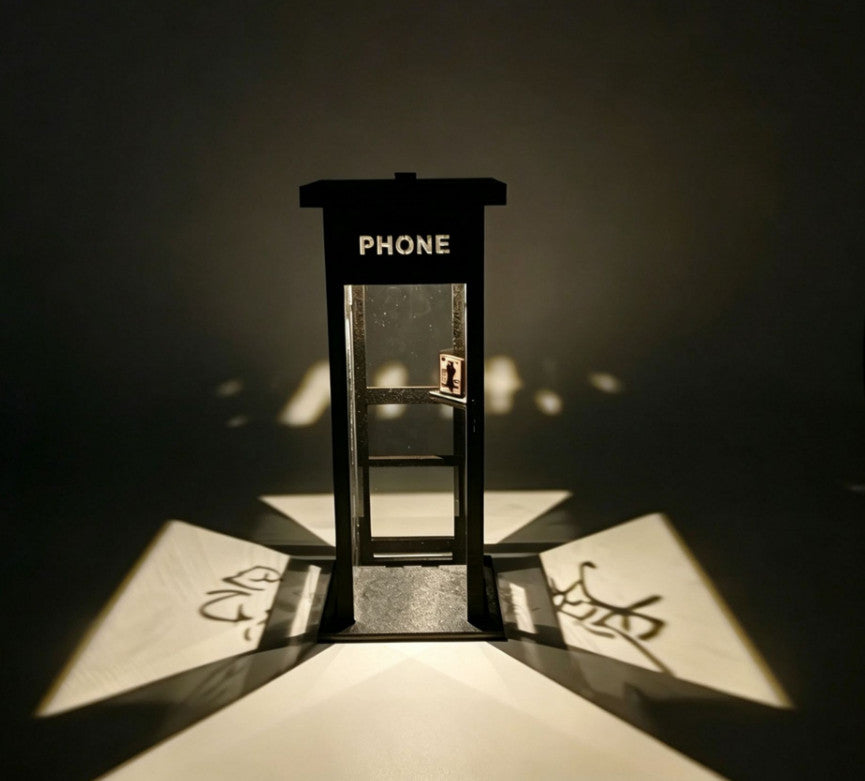 Vintage Phone Booth Ambient Lamp,Retro Mini Street Phone Booth LED Night Light