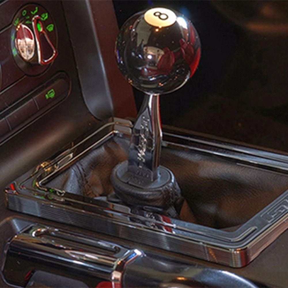 Universal Car 8 Pool Ball Gear Knob Shift Stick With Three Brass Inserts Black