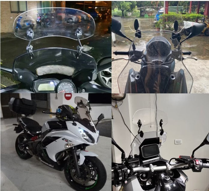 Motorbike Motorcycle Clip On Windshield Wind Screen Deflector Extension Spoiler