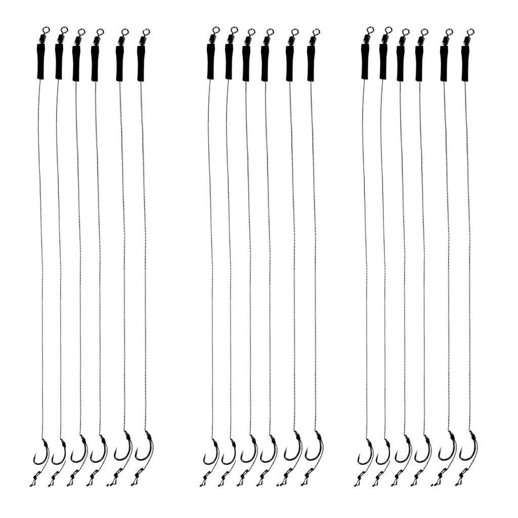 18pcs/lot Carp Hair Rigs Assorted Fishing Barbless Hooks for