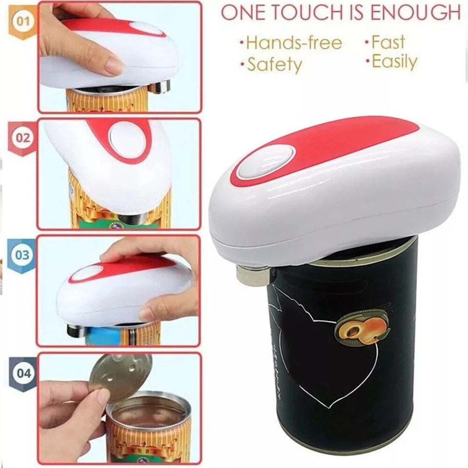 Electric Tin Can Opener Automatic One Touch Battery Operated For Weak Hand Cooks