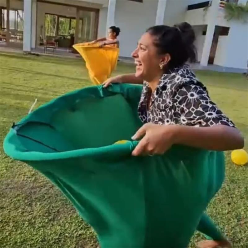 Granny Pants Yard Game Set - Giant Outdoor Party Game with Bouncy Balls