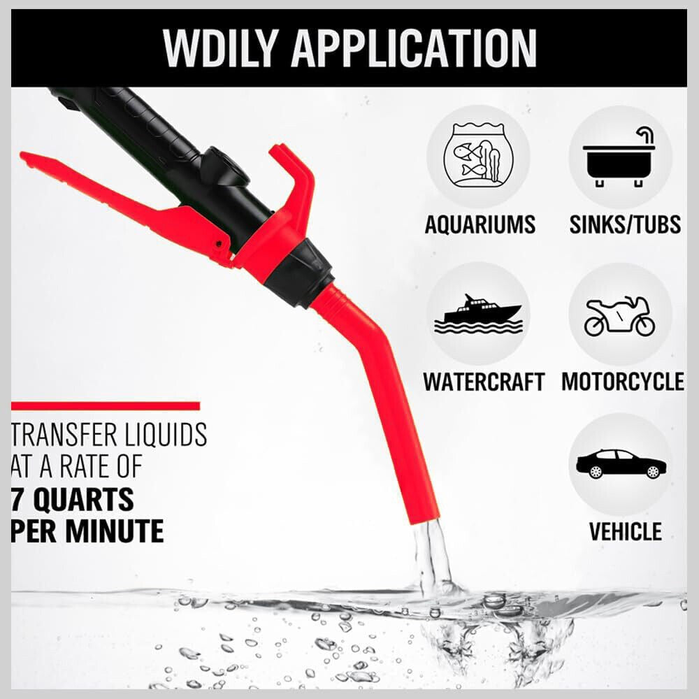 2.5 Gallons Electric Syphon Pump Battery Operated Petrol Oil Water Fuel Transfer
