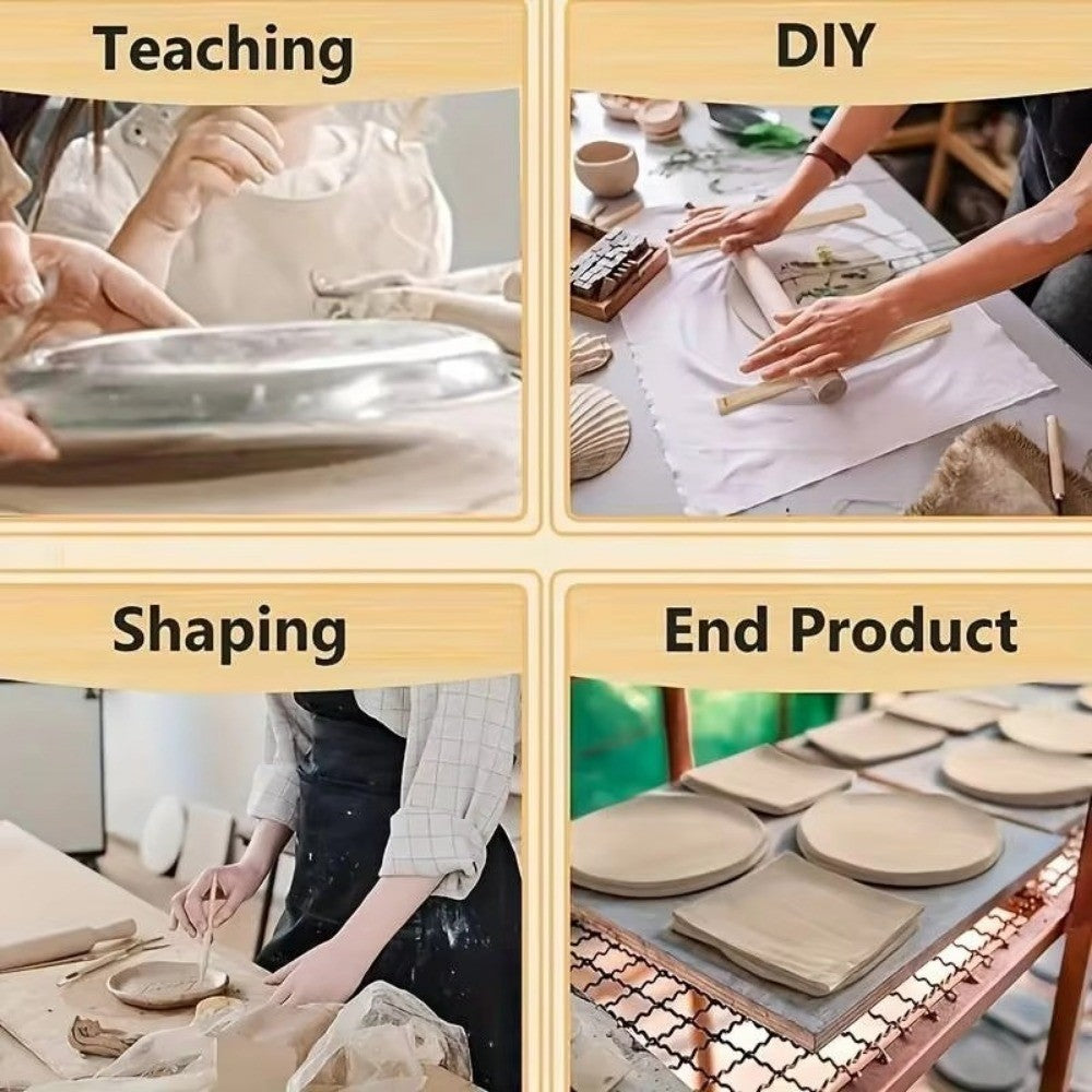 8pcs Wooden Rolling Pin Guides Clay Roller Rails  For Ceramics and Pottery Clay