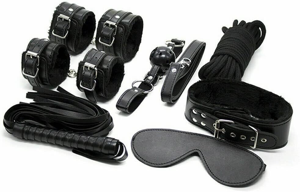 7pcs Adult Sexy BDSM Bondage Set Kit  Sex Restraints Handcuffs SM Fetish Toys