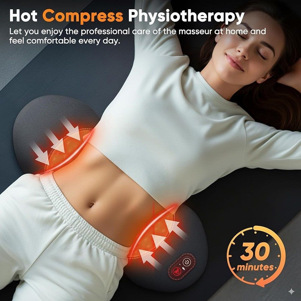 Heated Back Massager Lumbar Support Pillow with Vibration Lower Back Waist UK