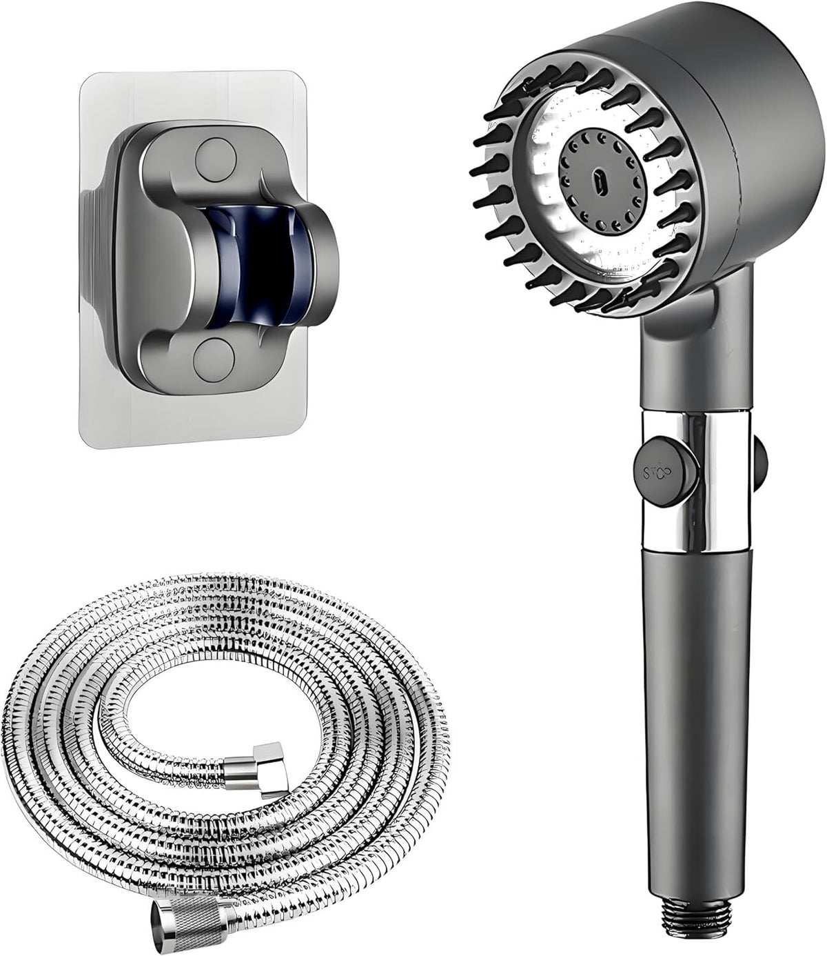 3 Modes Shower Head with Filter High Pressure Water Saving Massage Scalp