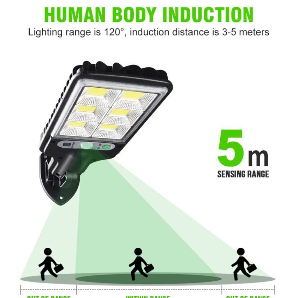 4PCS 6000W LED Solar Street Wall Light PIR Motion Sensor Outdoor Street Lamp