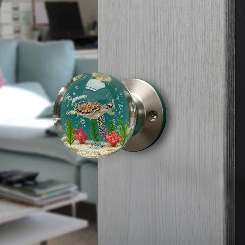 Handcrafted Unique Decorative Door Handle, Round Resin Bead Door Handle