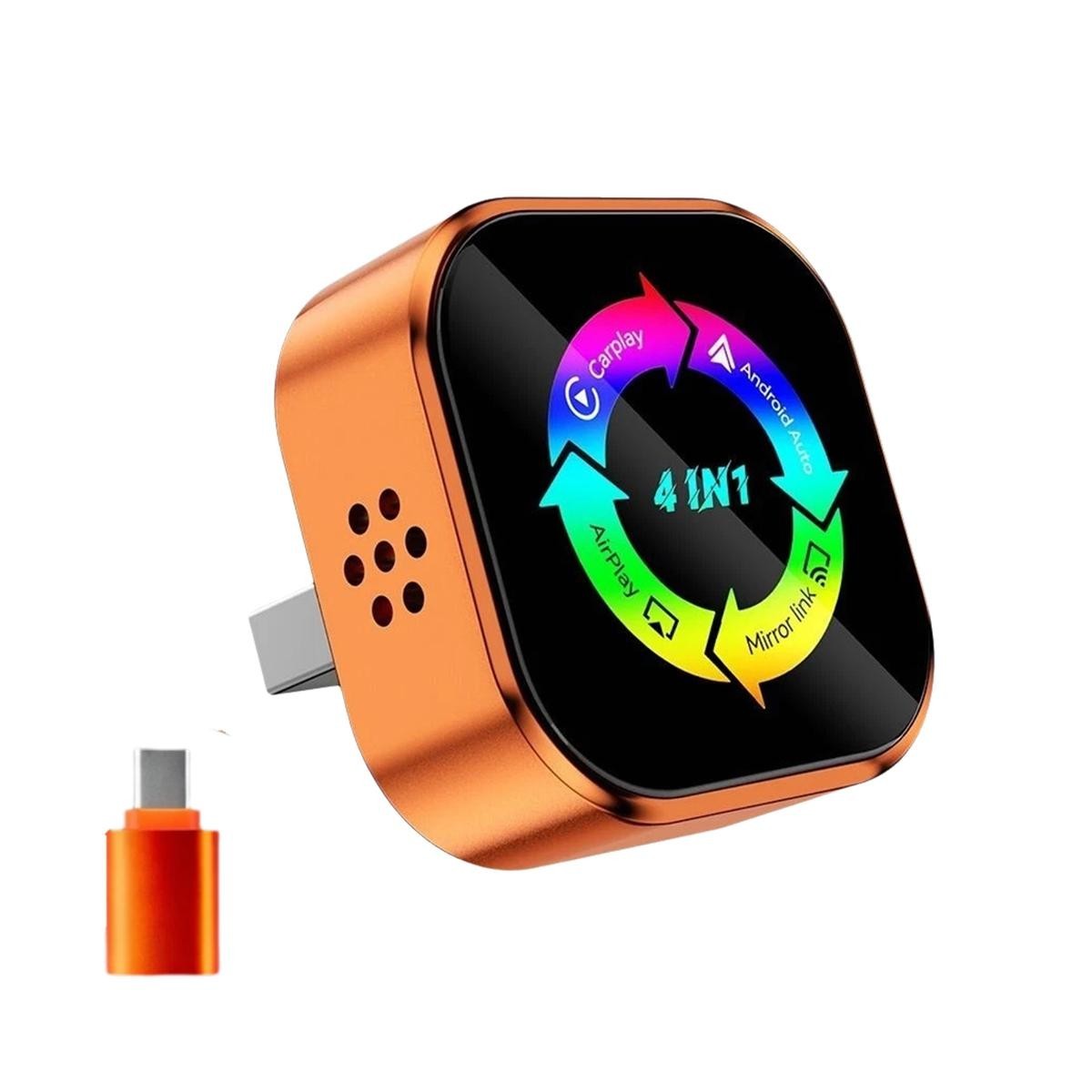 Wireless 4-in-1 CarPlay Android Auto MirrorLink Adapter BT WiFi USB Plug & Play