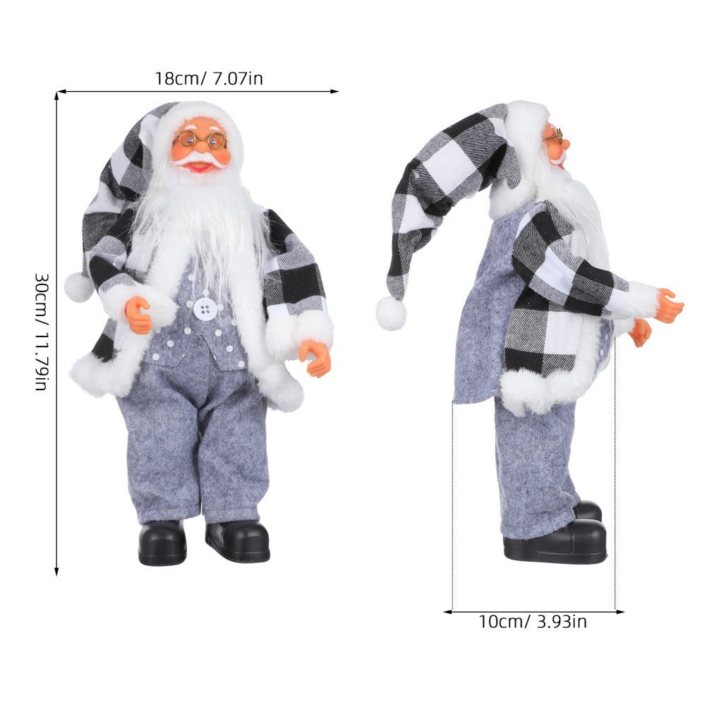Holiday Standing Santa Claus Statue Reusable Multi Color Christmas Party Decor