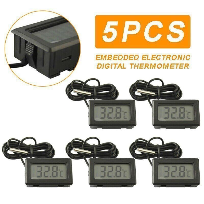 5x Digital LCD Thermometer Temperature Meter Gauge with Waterproof Sensor Probe