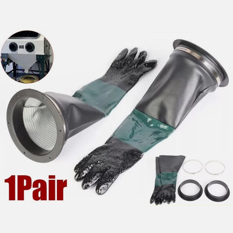 60cm Heavy Duty Work Sandblasting Gloves for Sand Blast Cabinets NEW