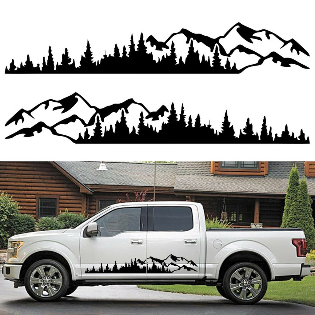 Tree Mountain Forest Vinyl Decal Stickers For Car SUV Truck Side Body 190x32cm