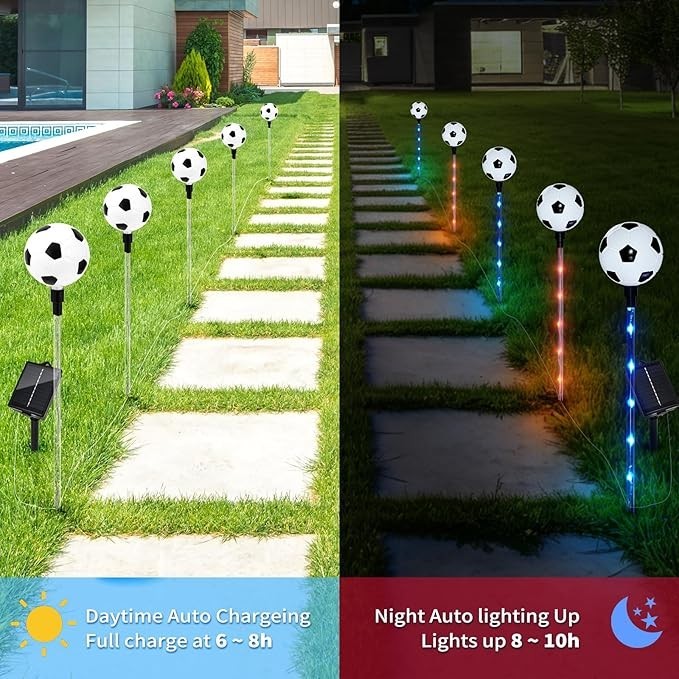 4th of July Patriotic Solar Pathway Lights,2026 World Cup Soccer LED Stake Light