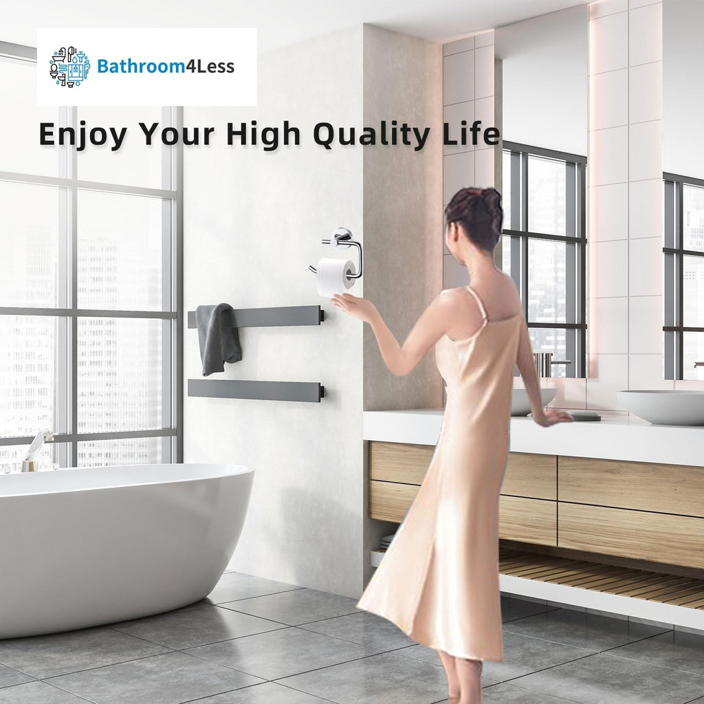 Toilet Roll Holder Wall Mounted Modern Chrome Round Toilet Tissue Accessory UK