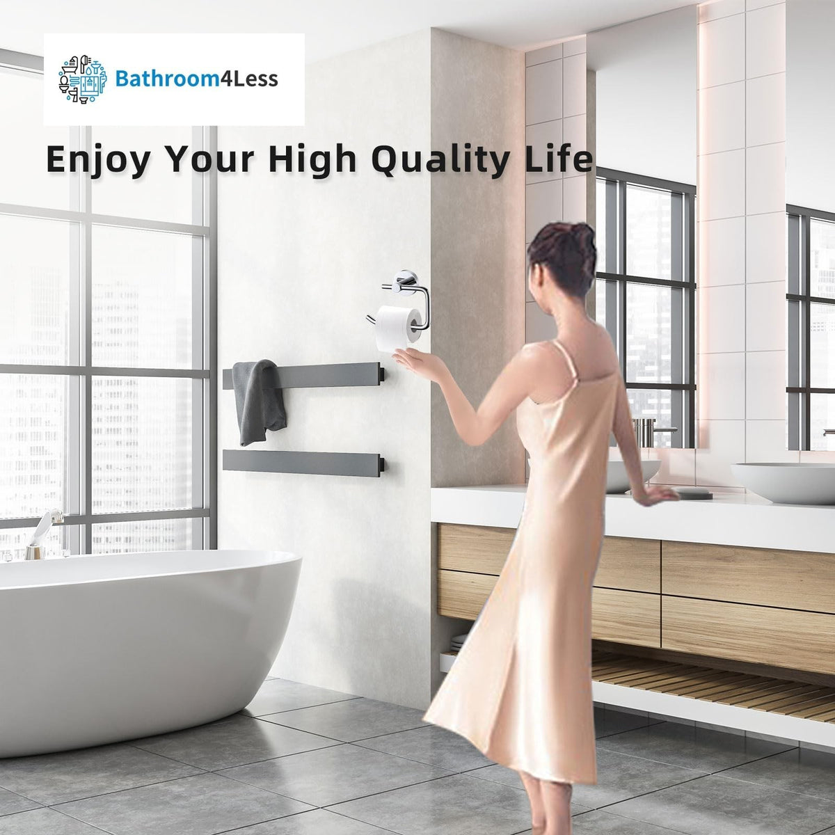 Toilet Roll Holder Wall Mounted Modern Chrome Round Toilet Tissue Accessory UK
