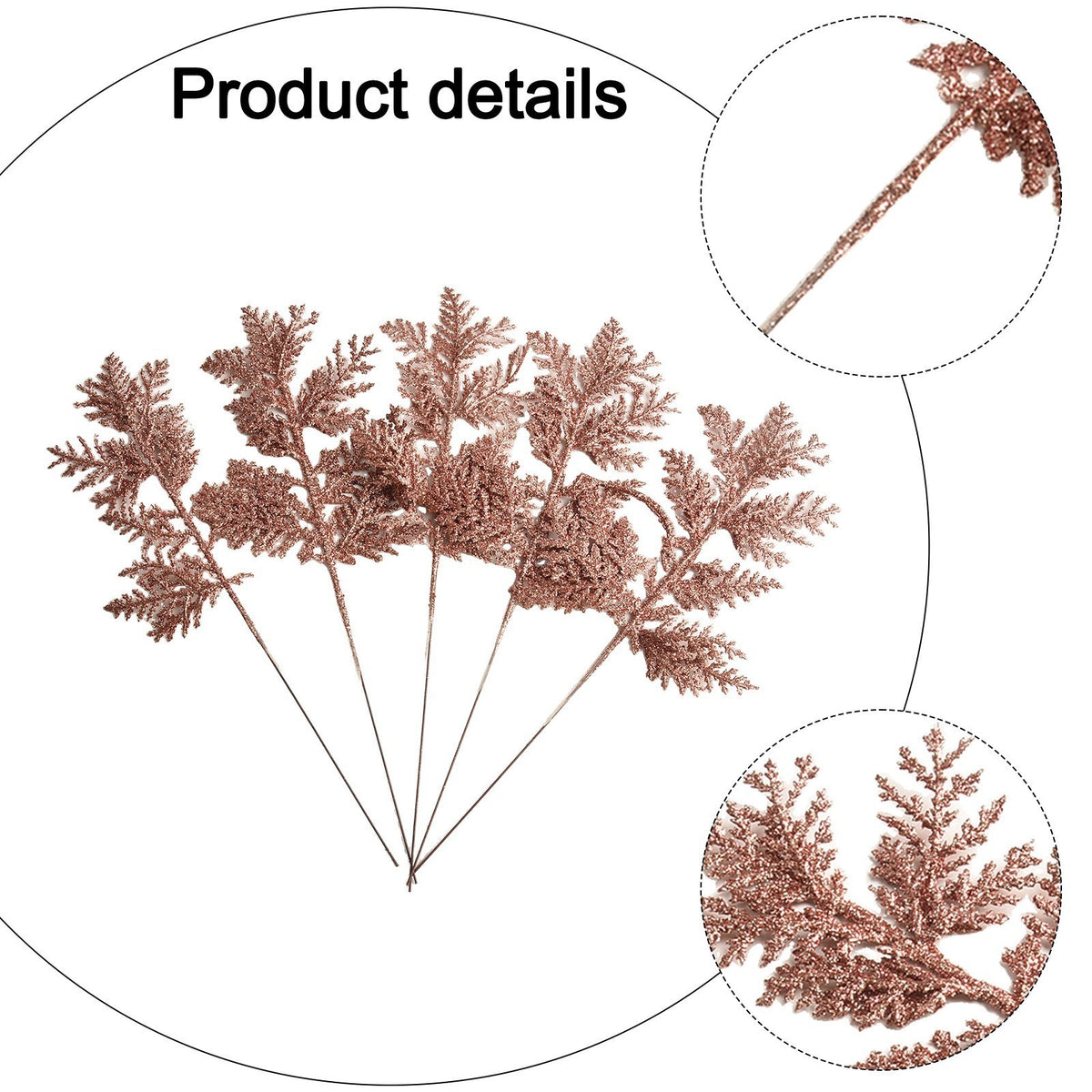 Artificial Leaves Garland Christmas Tree Decor 5pcs Rose Gold/Silver/Gold/Red