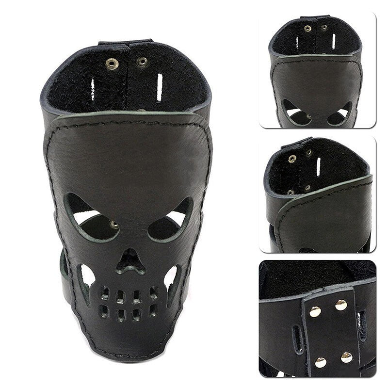 Motorcycle Skull Cup Holder Biker Custom PU Leather Cup Drink Can Bottle Holder