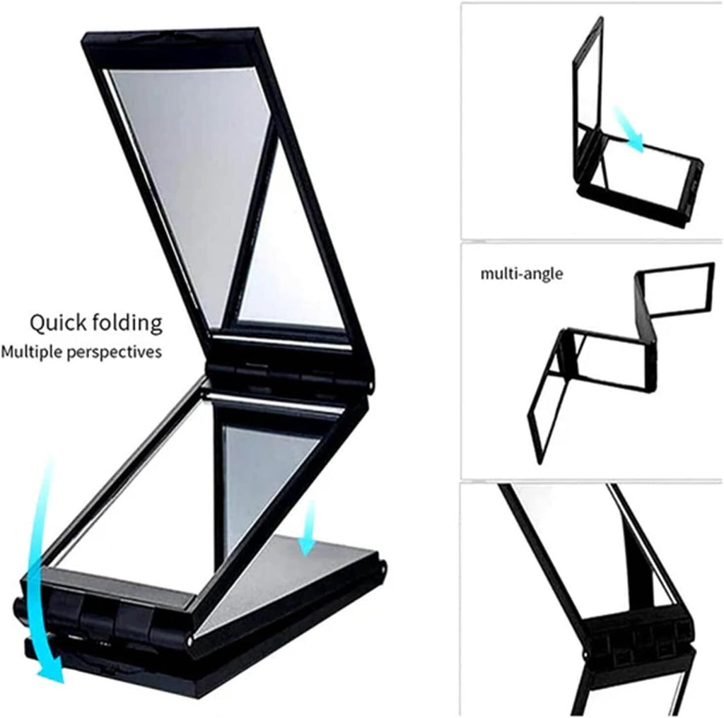 Nishomee Mirror, 4-Sided Folding Mirror, Multi Angle Folding 360 Degree Compact