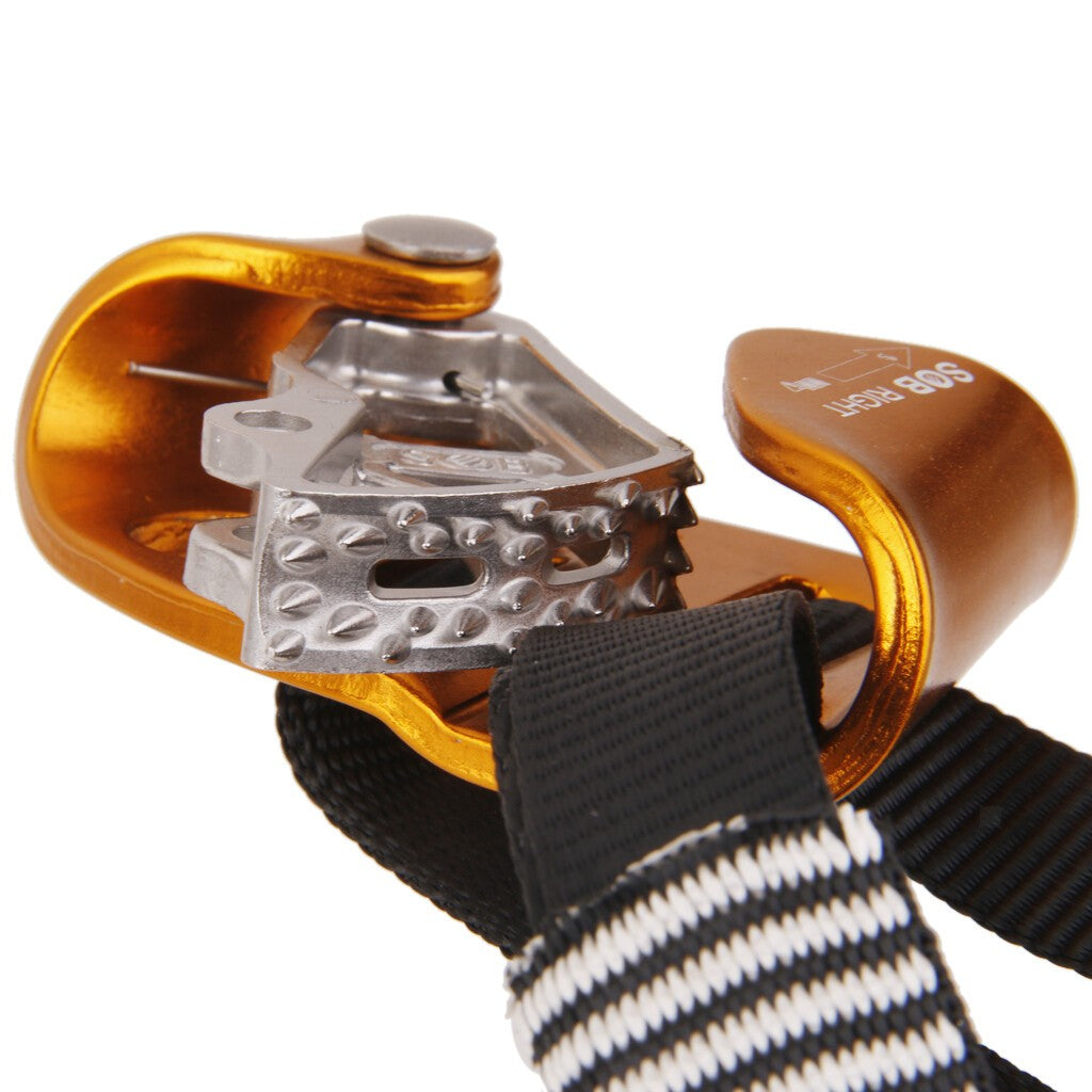Right Foot Rope Climbing Ascender Climbing Caving Tools - Gold