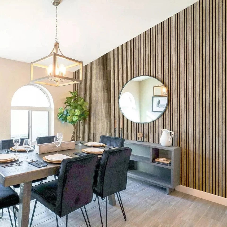 3D Wood Grain Panel Effect Wallpaper Stick Self Adhesive Wood Slat Wall Paper
