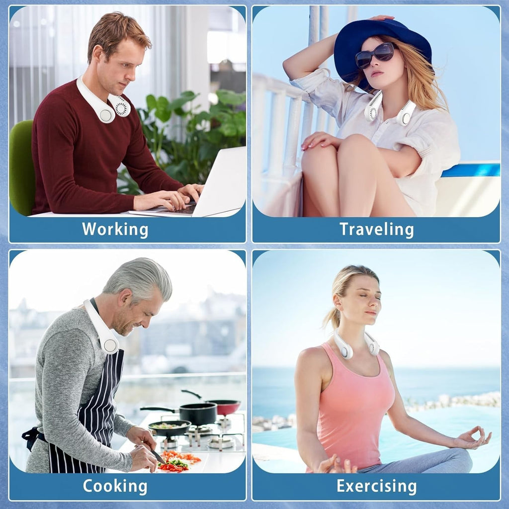 Portable Neck  Air Conditioner Fan with Cooling USB Rechargeable Hands-Free