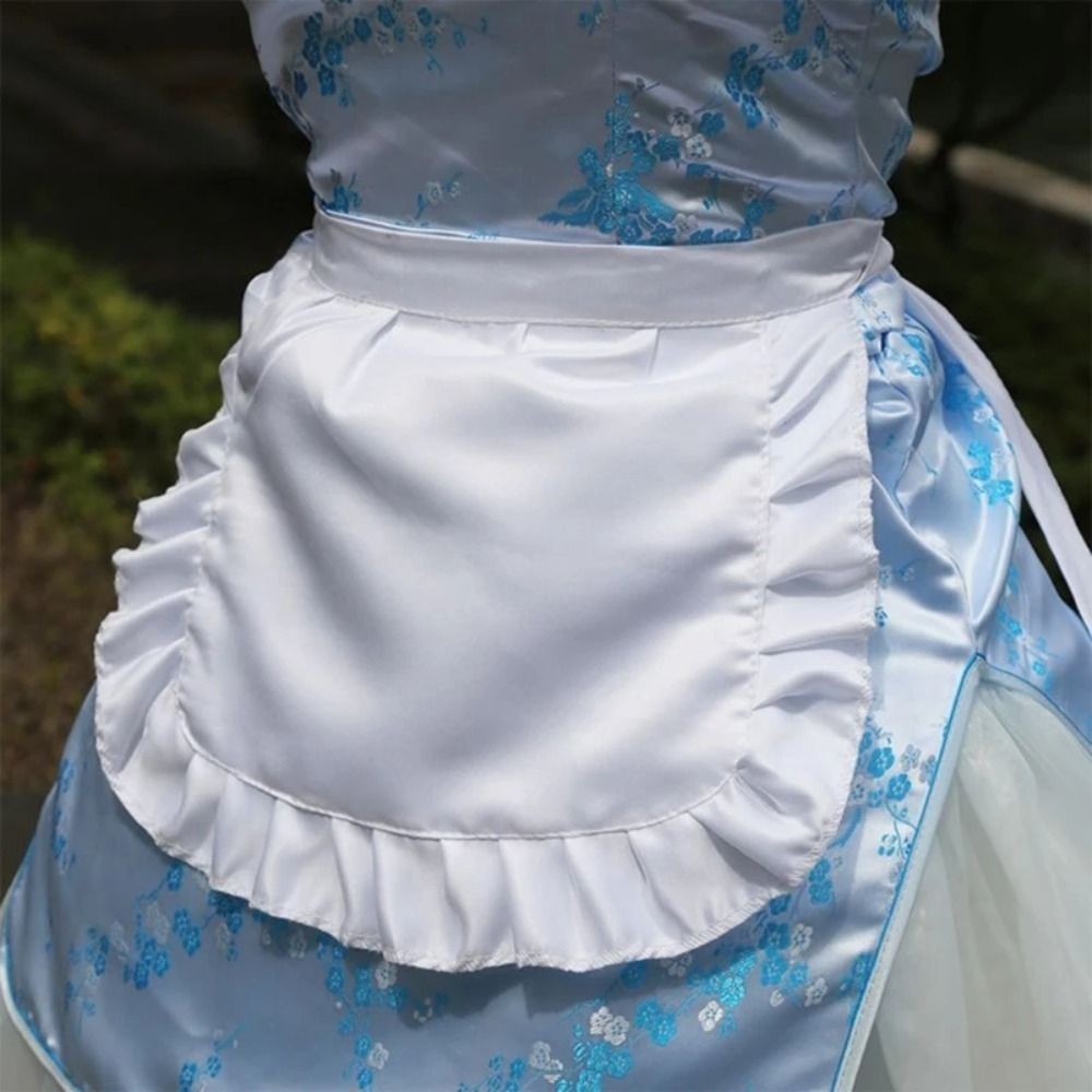1Pcs Waitress Maid Style Waist Apron Black White Half Apron  Kitchen Party