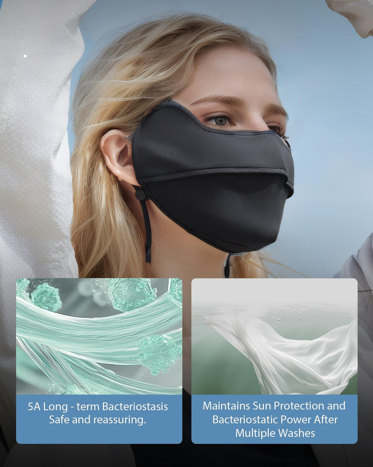 Breathable Adjustable Strap Sun Mask for Driving Cycling Outdoor Sun Protection