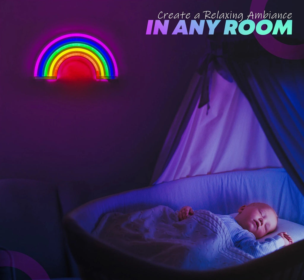 Colourful Rainbow LED Neon Light Stand Wall Bar Lamp Home Nursery Children Room
