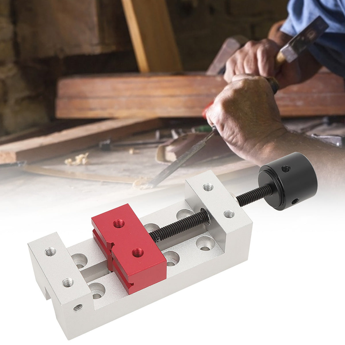 50mm Mini Aluminum Flat Clamp Table Bench Vise Drill Press Vice Fixing