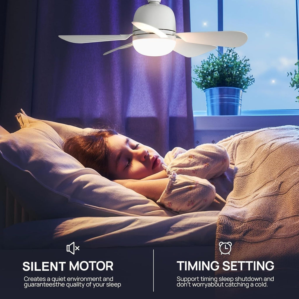 LED Ceiling Fan Light E27 Remote Control Dimmable Ceiling Lamp Home Bedroom