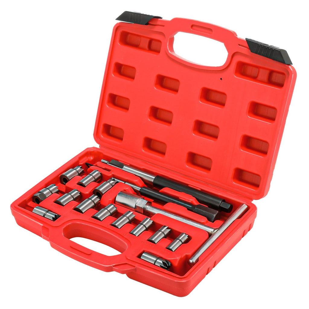 17pcs Professional Diesel Injector Seat Cutter Tool Cleaner Set Universal Kit