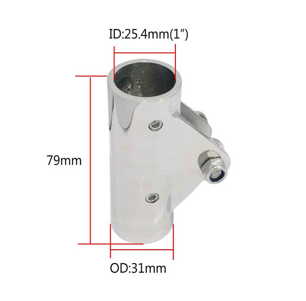Folding Swivel Coupling Tube Pipe Connector Stainless Steel Boat Hardware for