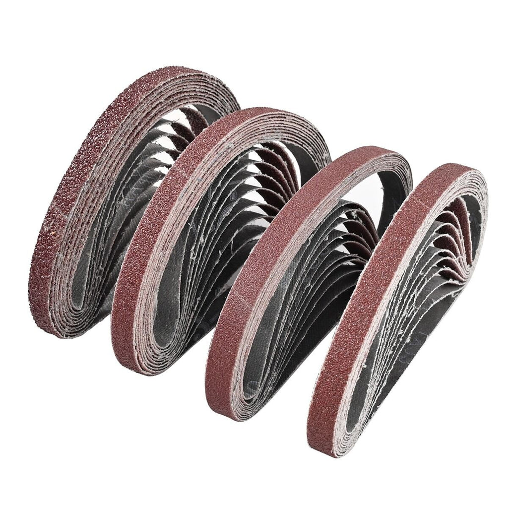40X Mixed Grit Belt Power Finger File Sander Abrasive Sanding Belts 457mm x 13mm