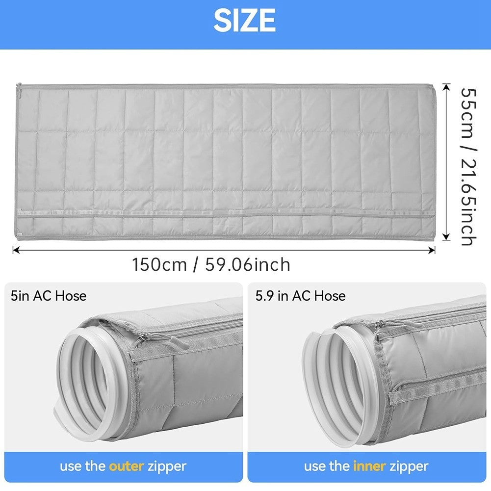 Portable Air Conditioner Hose Cover, Zipper Insulated AC Hose Sleeve for6517