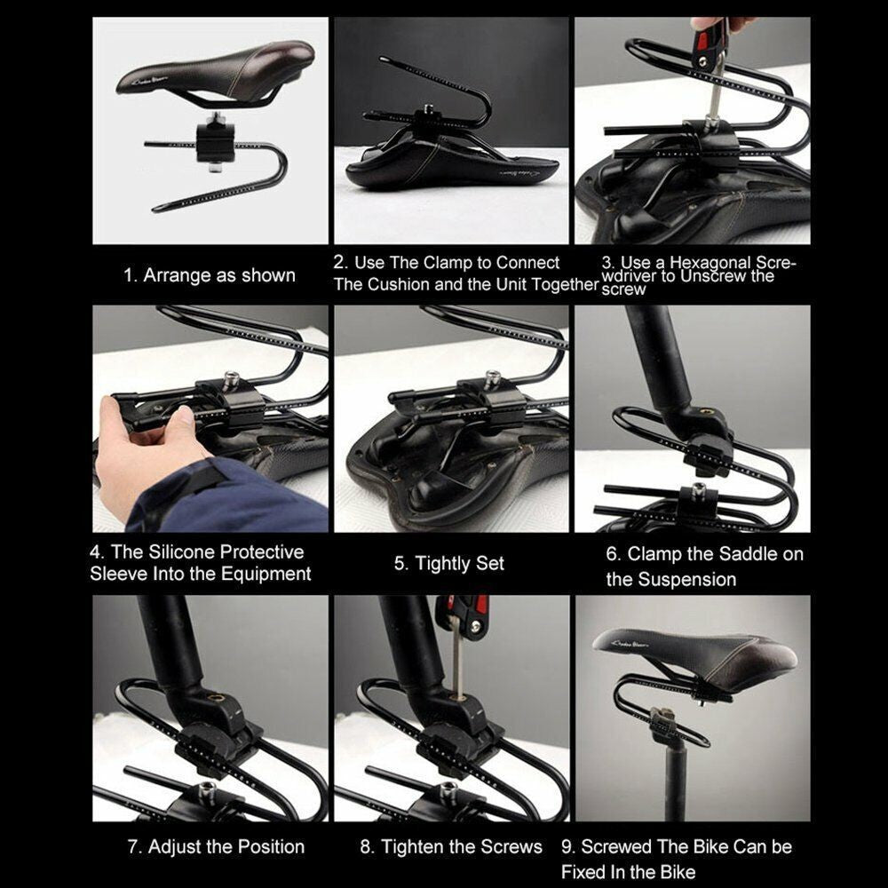 Bicycle Alloy Seat Shock Absorber Bike Saddle Spring Steel Suspension Device