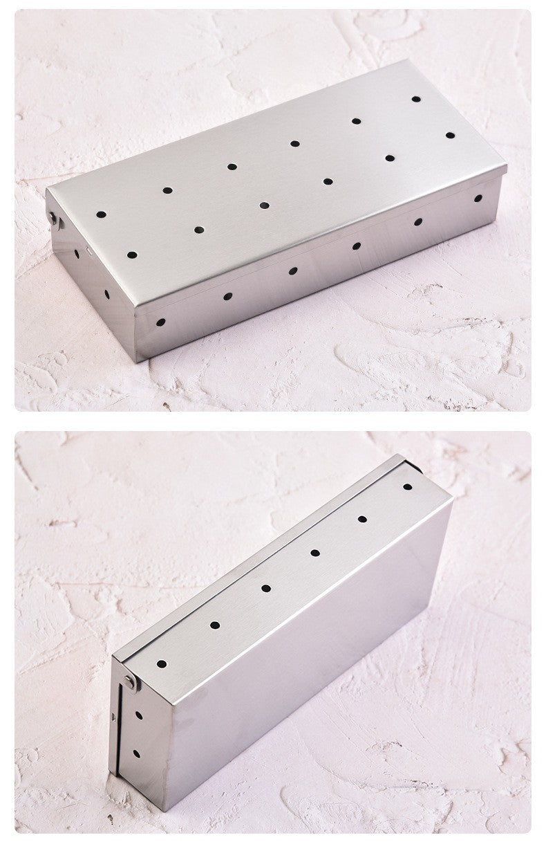 BBQ Stainless Steel Wood Chip Smoke Box For Gas Charcoal Grills Smoking Tool