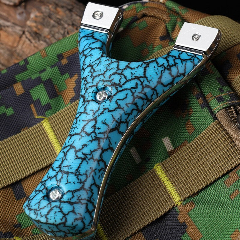 Camo Slingbow Hunting Slingshot Catapult Archery Flat Rubber Band Shooting Bow