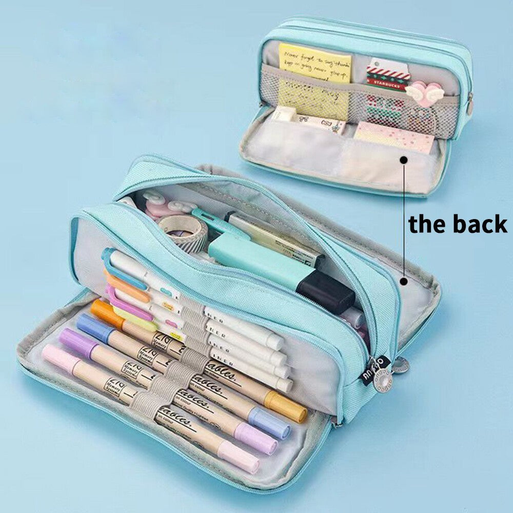 Pencil Case for Girls Boys Large Pencil Cases Big Capacity with 3 Compartments