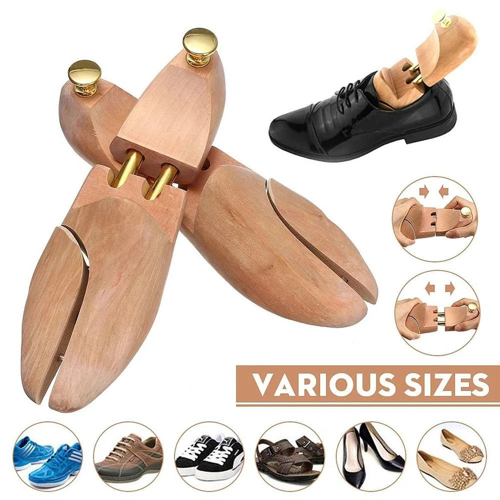 Wood Men's Shoe Stretcher Shoe Trees Shape Real Cedar Wood Pair of UK 8-10