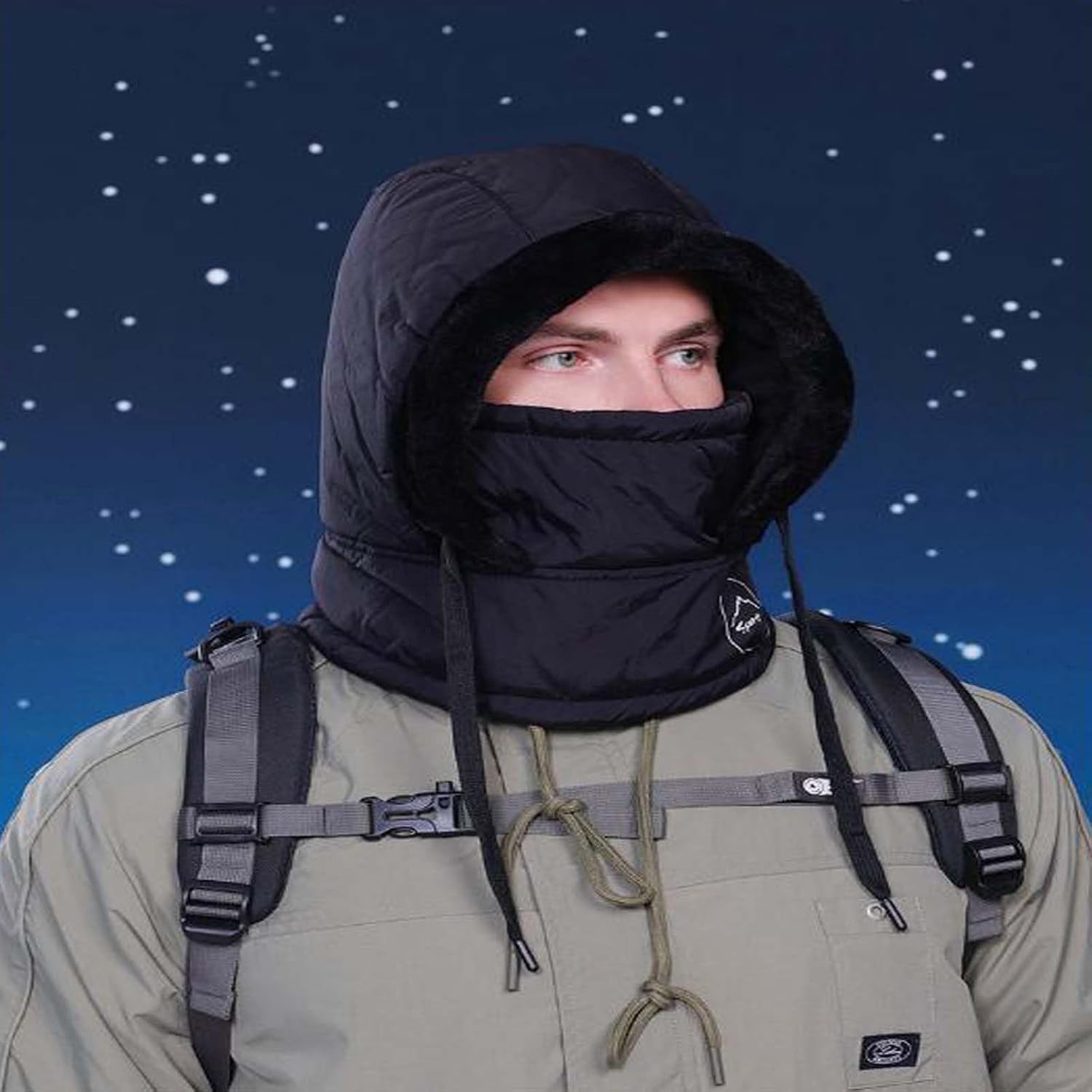 Plush-Lined Thickened Thermal Hat with Face Mask 3-in-1Windproof Warm Balaclava