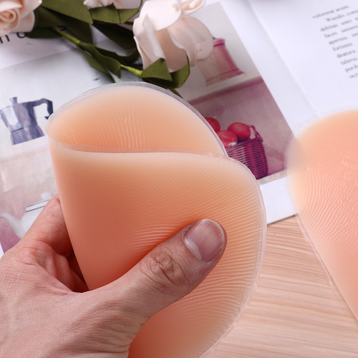 1 Pair Drop Shaped Silicone Butt Pads Buttocks Enhancer Booster Hip Bum Padding