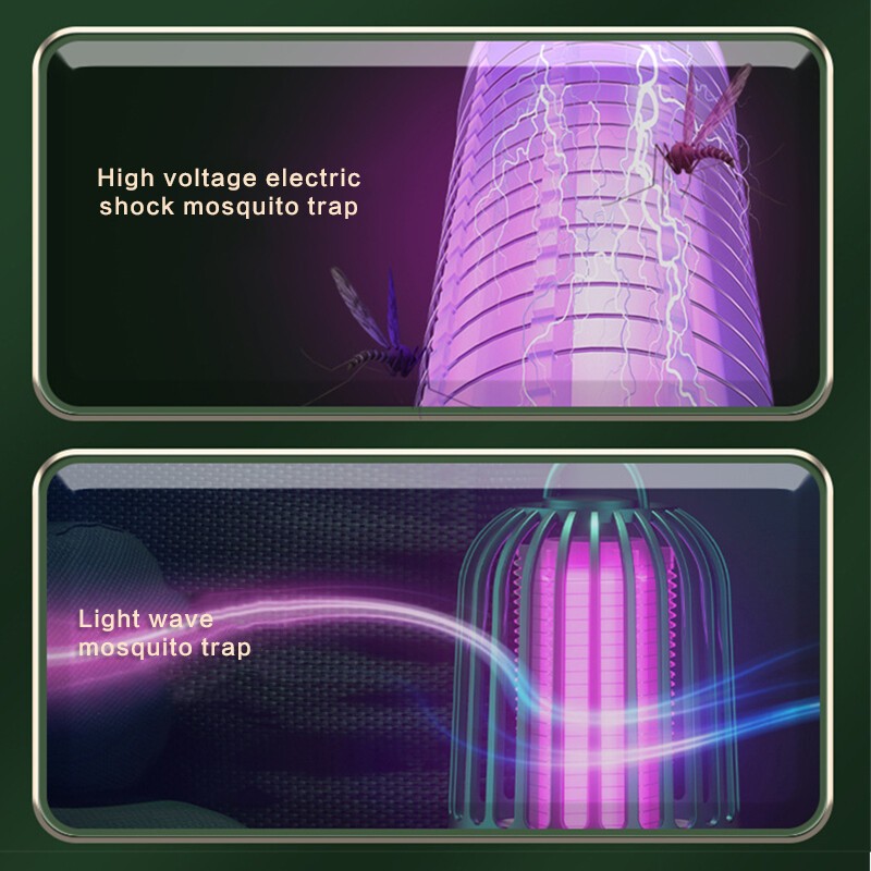2PCS Rechargeable UV LED Bug Zapper Mosquito Killer Lamp Fly Insect Trap Indoor