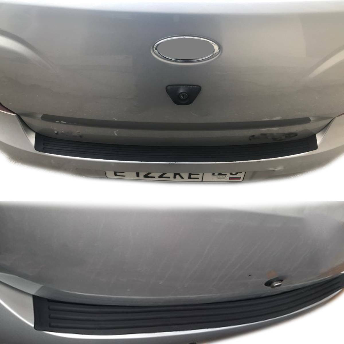 Car Rear Sill Plate Guard Bumper Protector Pad Cover Anti-Scratch Strip Rubber K