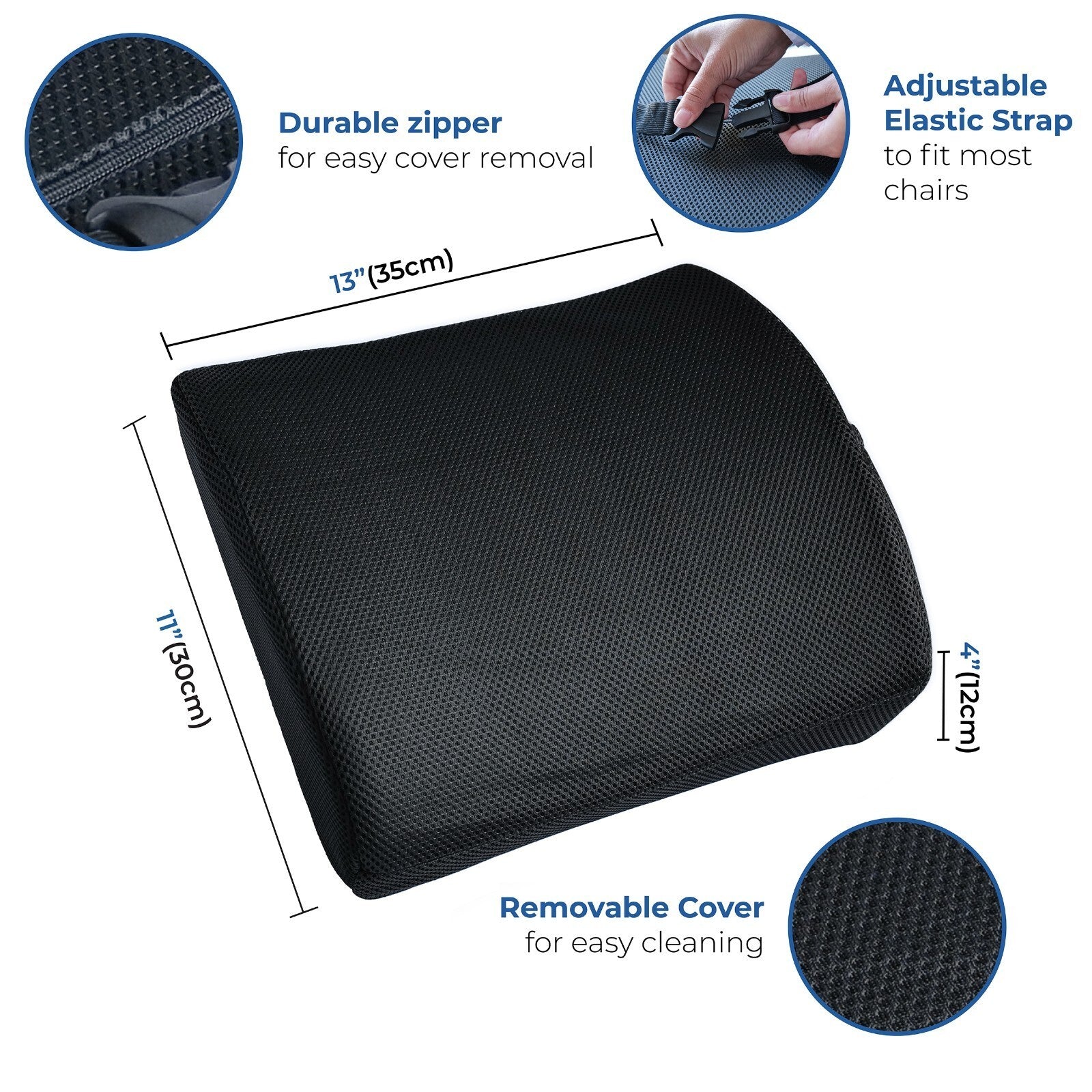Lumbar Support Pillow Memory Foam Back Pain Relief Office Chair Car Seat Posture