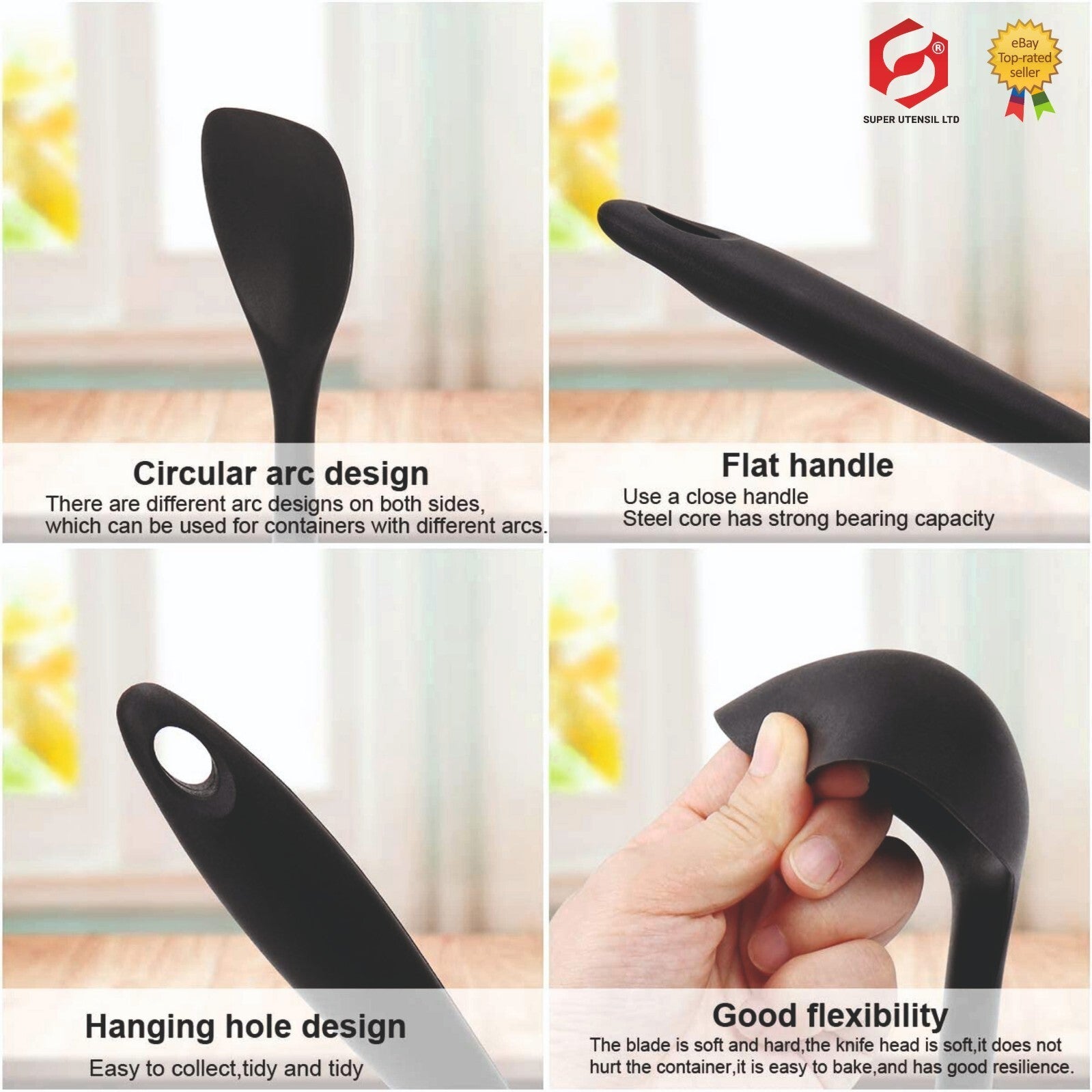 6PC NYLON KITCHEN UTENSIL SET CAMPING FOOD NON STICK BLACK